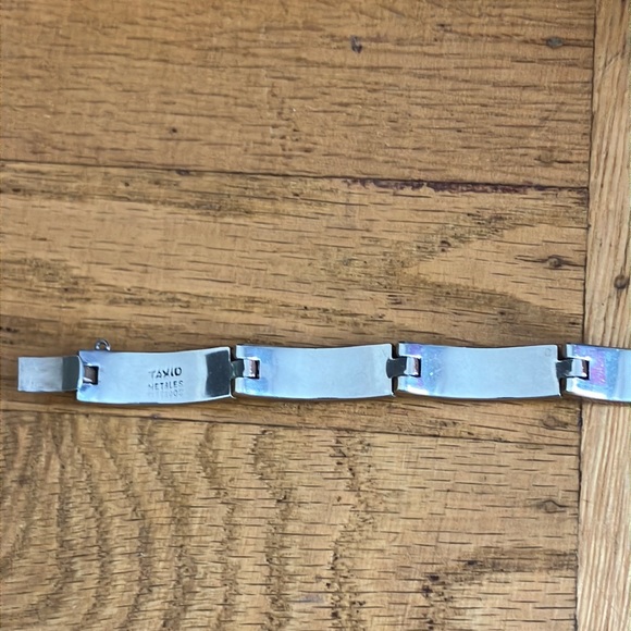 Gorgeous Vintage Tri Mixed Metales Taxco Bar Panel Link Bracelet - Picture 15 of 16